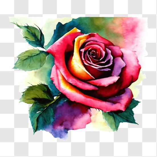 Télécharger Peinture à l'aquarelle d'une rose rose pour la décoration de la  maison et du bureau PNG En Ligne - Creative Fabrica