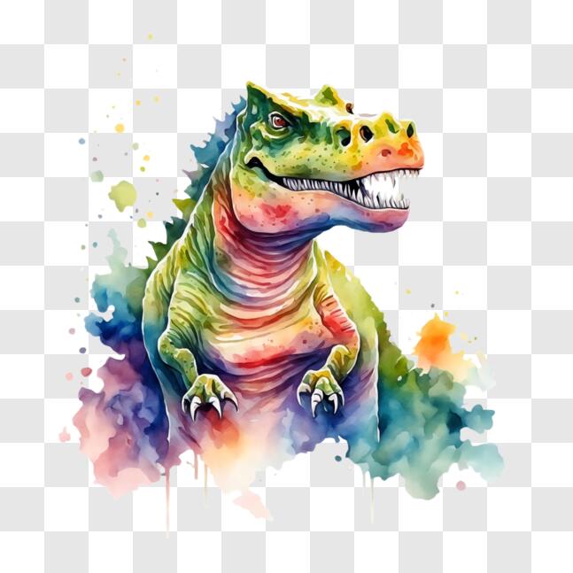 Desenho de Esqueleto tiranossauro rex pintado e colorido por