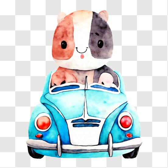 Desenhos para colorir de animais andando de carro para crianças