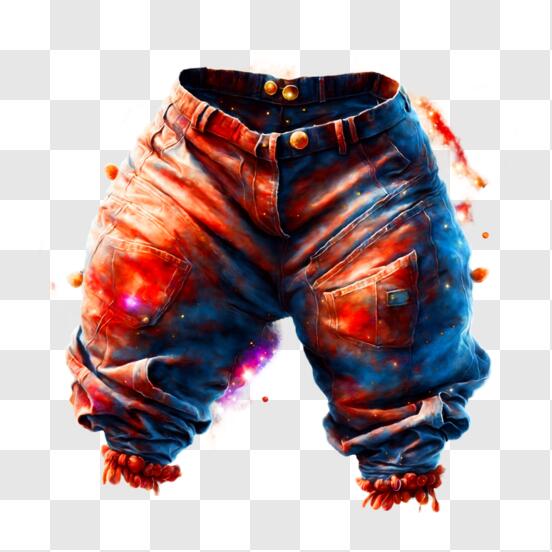 Download Stylish Paint Splashed Jeans PNG Online - Creative Fabrica