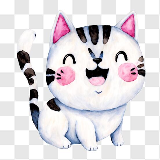 Desenho animado de rosto de gato de Natal Kawaii · Creative Fabrica