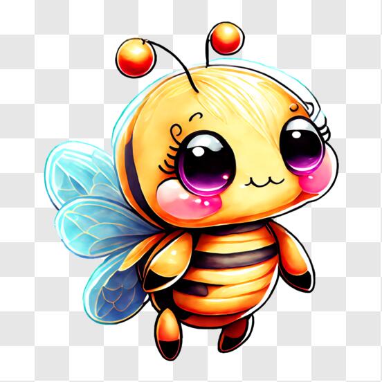 Un dibujo de una abeja con alas extendidas y la palabra abeja en él.