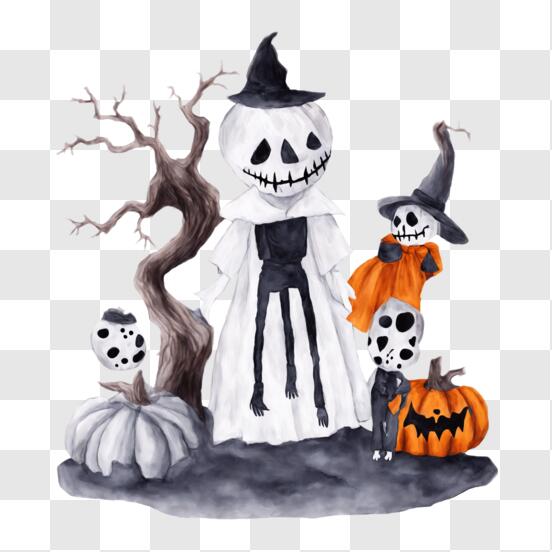 Jack skellington walking on a spooky halloween background on Craiyon