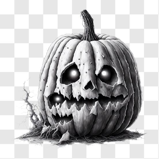 Scary face of halloween pumpkin or ghost on transparent PNG - Similar PNG