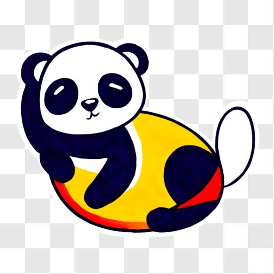 Lindo Dibujo De Cara De Panda Rojo De Dibujos Animados. Icono De