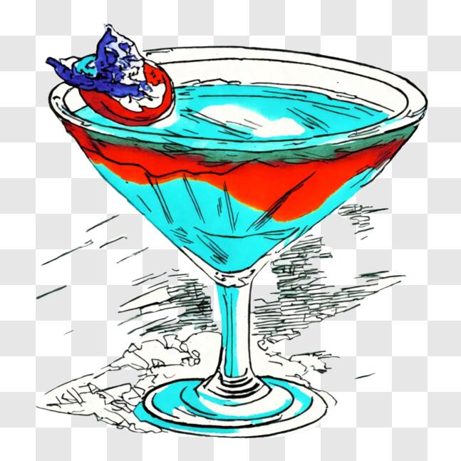 download-colorful-martini-cocktail-with-character-illustration-pngs
