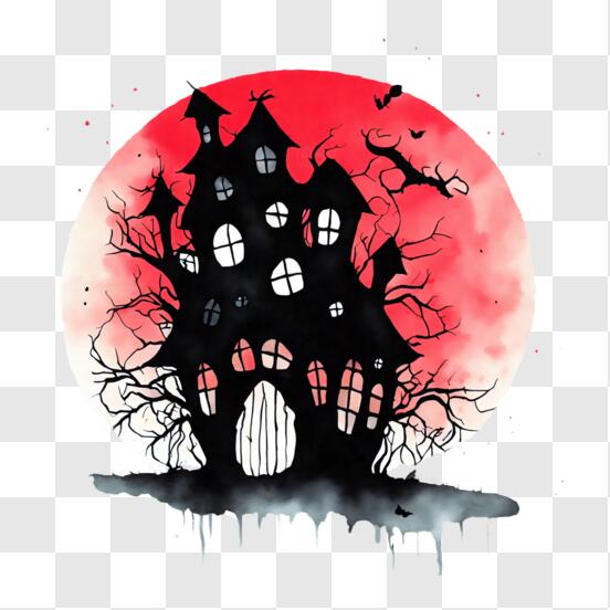 Télécharger Nuit effrayante d'Halloween avec des chauves-souris et une  pleine lune PNG En Ligne - Creative Fabrica