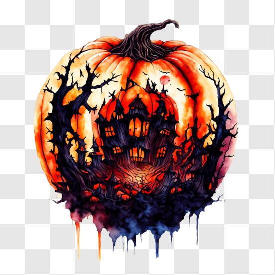 lanterna de abóbora png com uma cara assustadora para evento de halloween.  design de elementos de