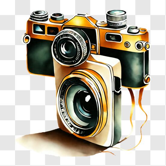 Download Vintage Cameras Drawing PNG Online - Creative Fabrica
