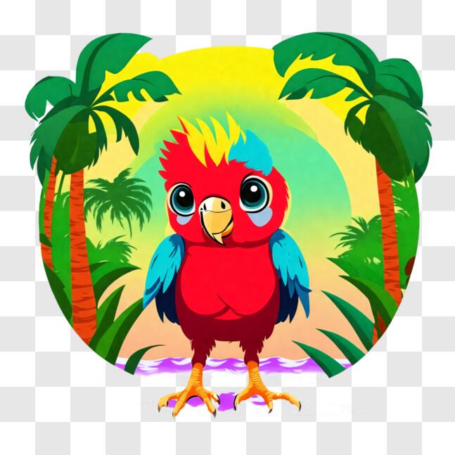 Desenho De Personagem De Cacto Exótico Tropical Fofo Feliz PNG
