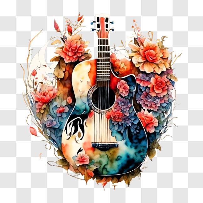 Download Artistic Representation of Musical Instruments PNG Online