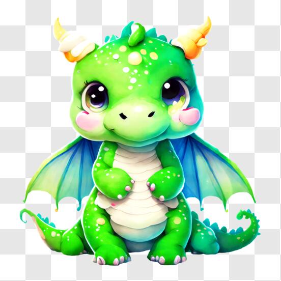 Modelo de animal redondo de dragão de moldura verde para jogo moldura de  dragão vazia de desenho animado com orelhas e asas