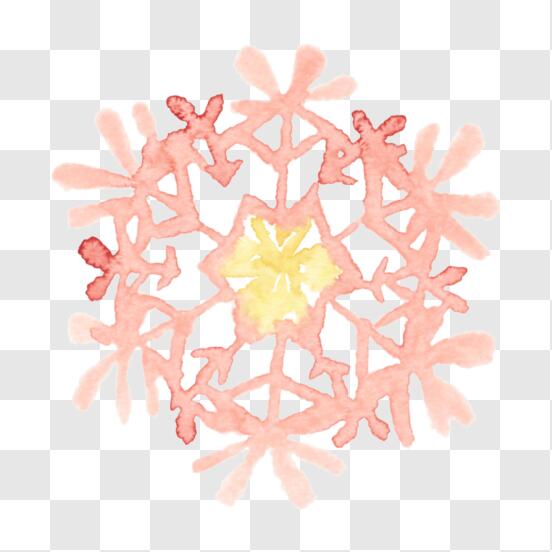 Pink and White Snowflakes With Transparent Background Digital Art