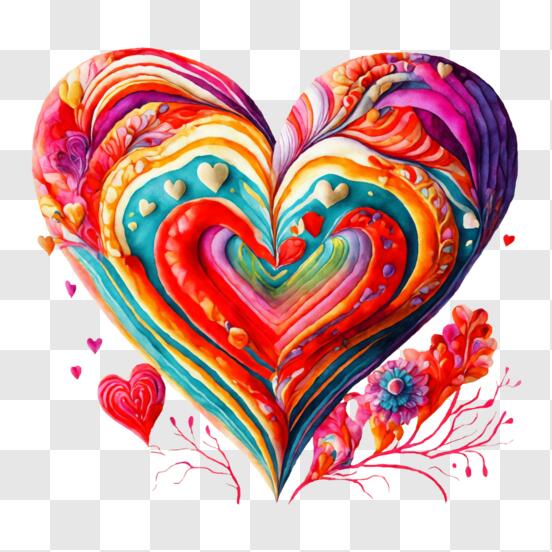 Scarica Quadro a forma di cuore colorato per amore e celebrazione PNG  Online - Creative Fabrica