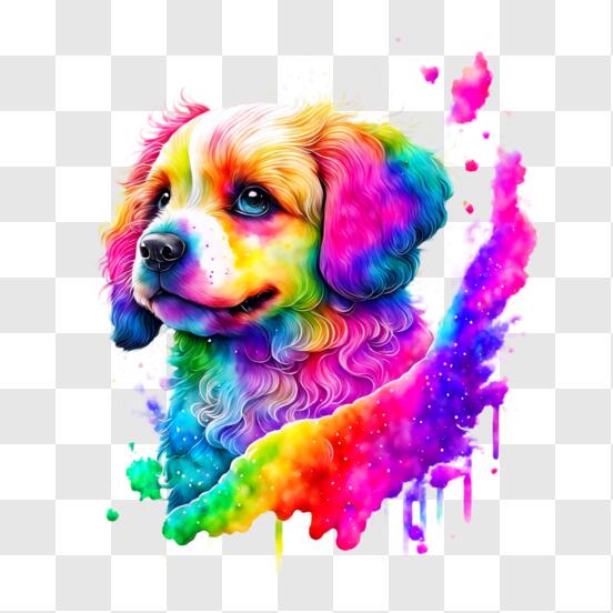 Scarica Opera d'arte di un cane colorato per decorare casa e