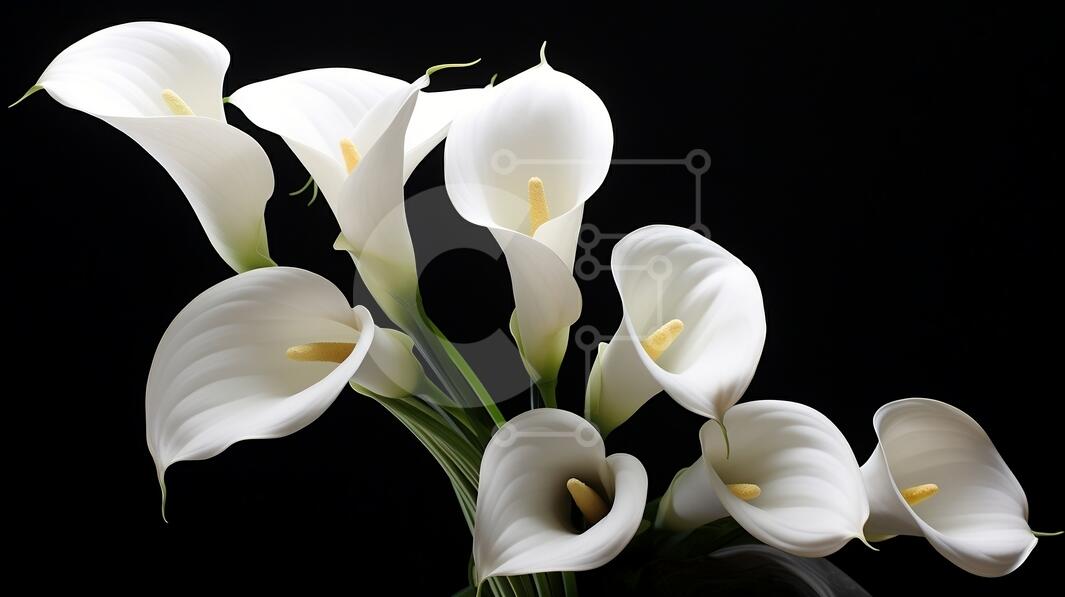 Beautiful White Calla Lilies in a Vase stock photo | Creative Fabrica
