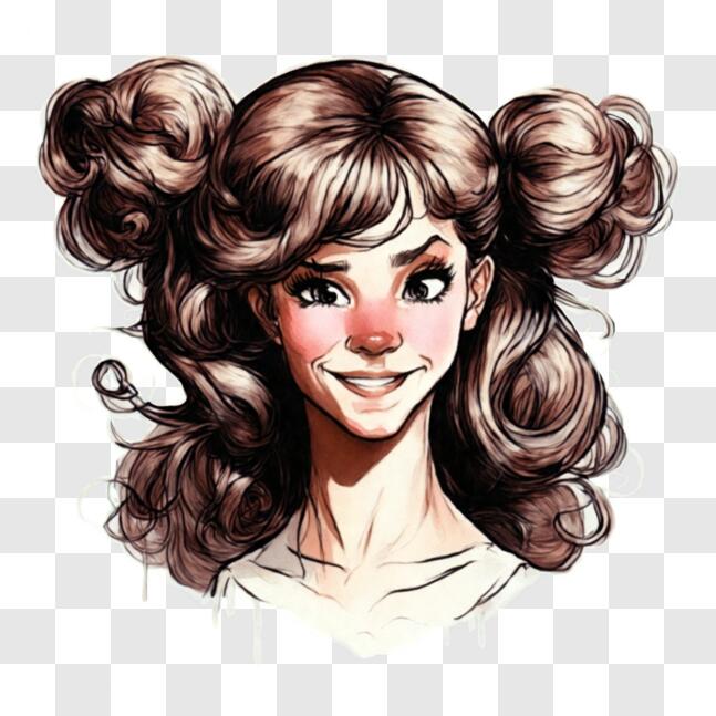 Retrato linda menina sorridente de cabelos cacheados [download] - Designi