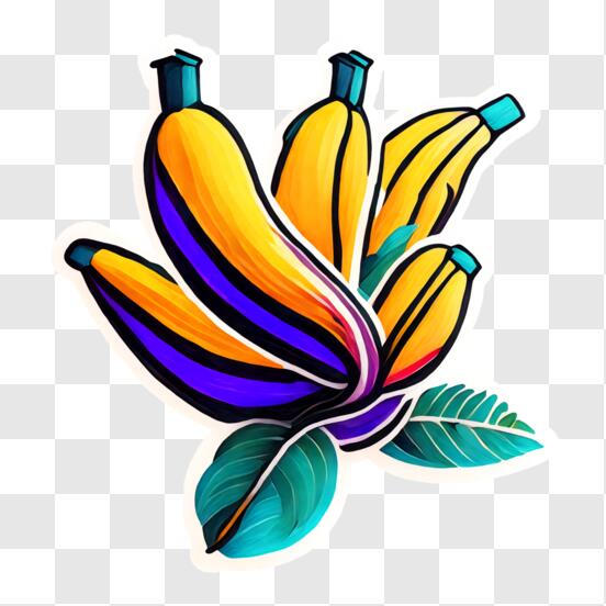Página para colorir de bananas maduras gerada por ia
