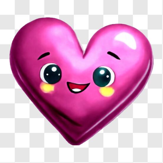 Download Cute Pink Heart Emoji PNG Online - Creative Fabrica