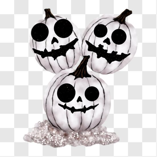 Scarica Zucche di Halloween Felici e Spaventate su Sfondo Nero PNG Online - Creative  Fabrica