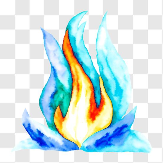 Download Abstract Blue Flame with White Smoke PNG Online - Creative Fabrica
