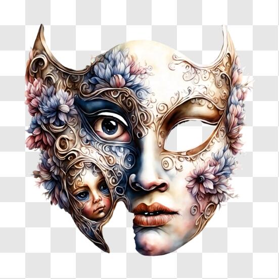 Disegno di maschere da colorare · Creative Fabrica
