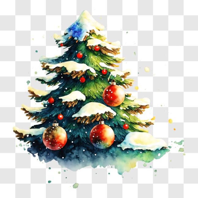 Scarica Alberi di Natale festosi con ornamenti colorati e scatola regalo  PNG Online - Creative Fabrica