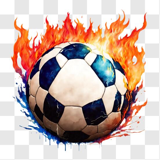 Télécharger Balle de soccer enflammée - Photo de stock Sports et