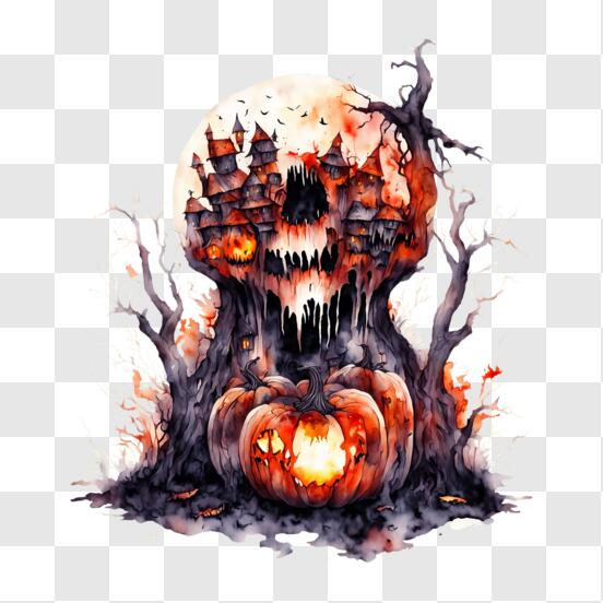 Cara assustadora assustadora Caveira Fofa Elemento de Halloween, Gráficos -  Envato Elements