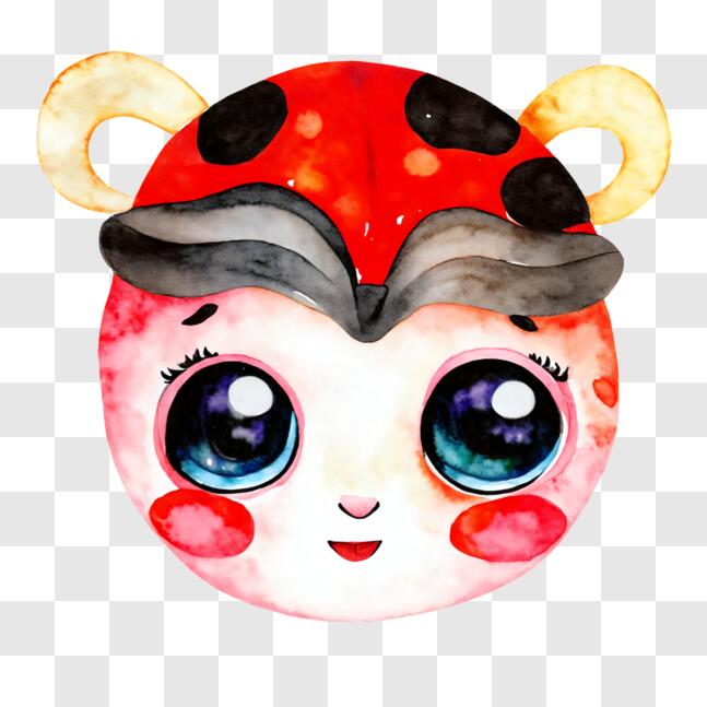 Masque De Coccinelle Rouge à Points Noirs Balinco - Accessoire Carnaval Halloween Mardi Gras