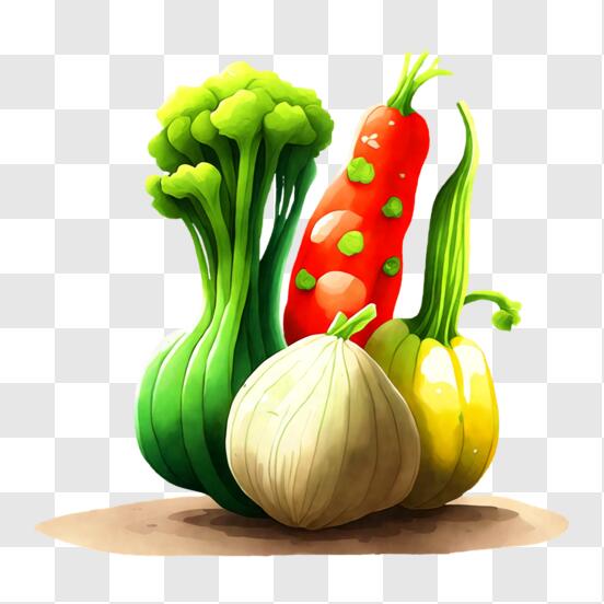 Desenho de vegetais Cartoon frutas, vegetais, alimentos, folha, cebola png