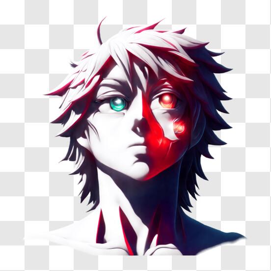 Papel de Parede Rosto de anime com olhos vermelhos de desenho
