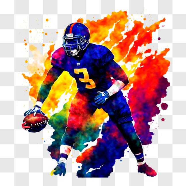 Download Colorful Football Player Ready to Score PNG Online - Creative ...