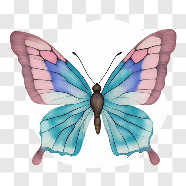 Download Colorful Butterfly Artwork on a Rounded Circle PNGs Online ...