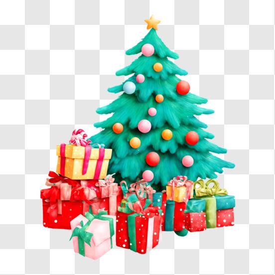 Regalos envueltos y colocados bajo el árbol de navidad para ser