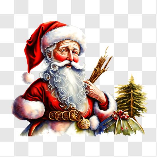 Baixe Papai Noel com Presentes e Árvore de Natal PNG - Creative