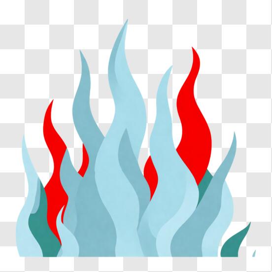 Abstrakte blaue Flamme mit roten und orangefarbenen Flammen PNG online  herunterladen – Creative Fabrica
