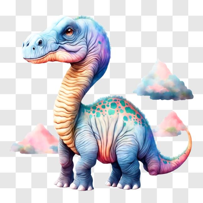 Baixe Adorável Dinossauro de Desenho Animado com Cores Azul e Roxo PNG -  Creative Fabrica