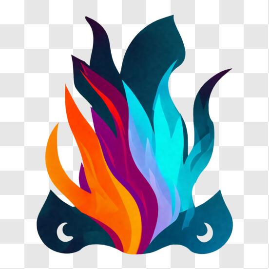 Um logotipo colorido e colorido para o jogo fogo e gelo.