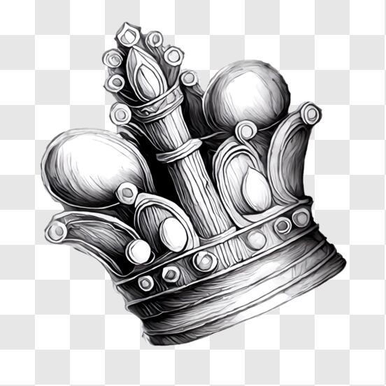 Scarica Disegno di corona in bianco e nero per regalità e potere PNG Online  - Creative Fabrica