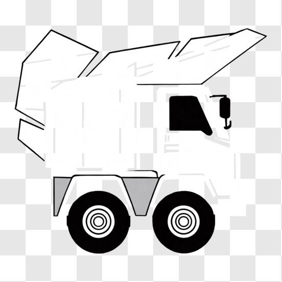 Desenho preto e branco de um caminhão.