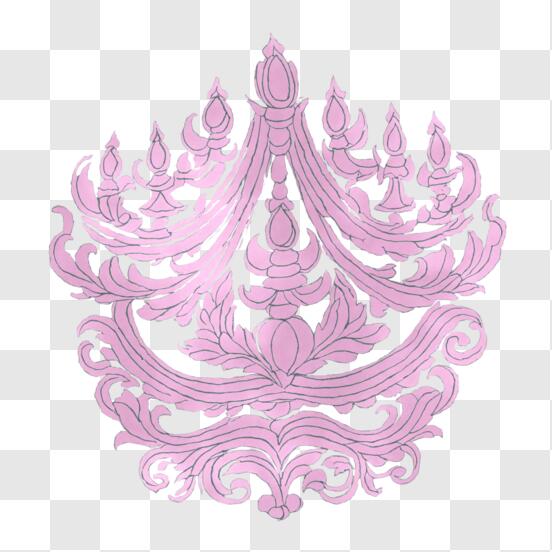 Baixe Desenho de Lustre Ornamentado Rosa para fins decorativos e artesanais  PNG - Creative Fabrica