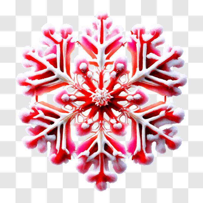 Download Red and White Candy Cane Snowflake PNG Online - Creative Fabrica