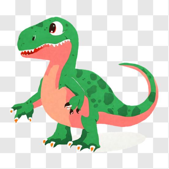 Desenho animado de dinossauro marrom tiranossauro rex