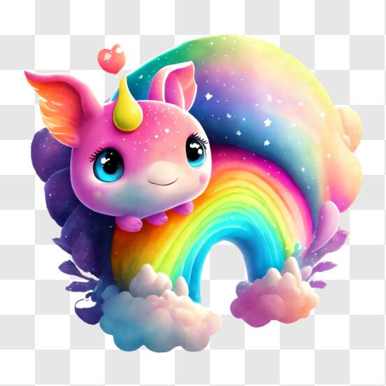 cute unicorn rainbow unicorn cloud girl' Sticker
