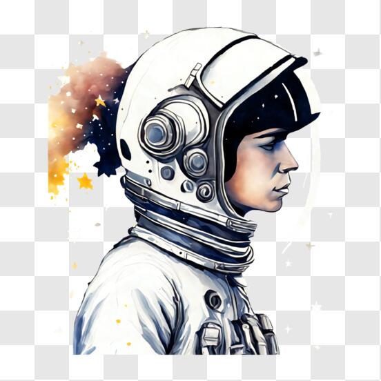 Descarga Imagen Inspiradora de un Astronauta en Casco y Traje Espacial PNG  En Línea - Creative Fabrica