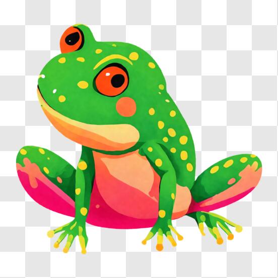 Download Colorful Frog Illustration PNG Online - Creative Fabrica