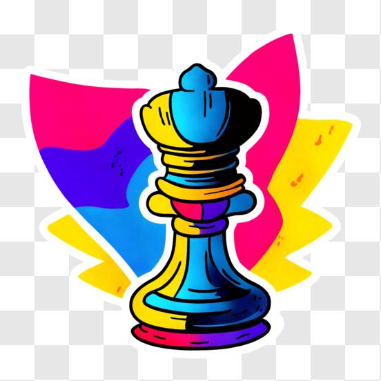Desenho de Peças de xadrez - Rei e Rainha para colorir
