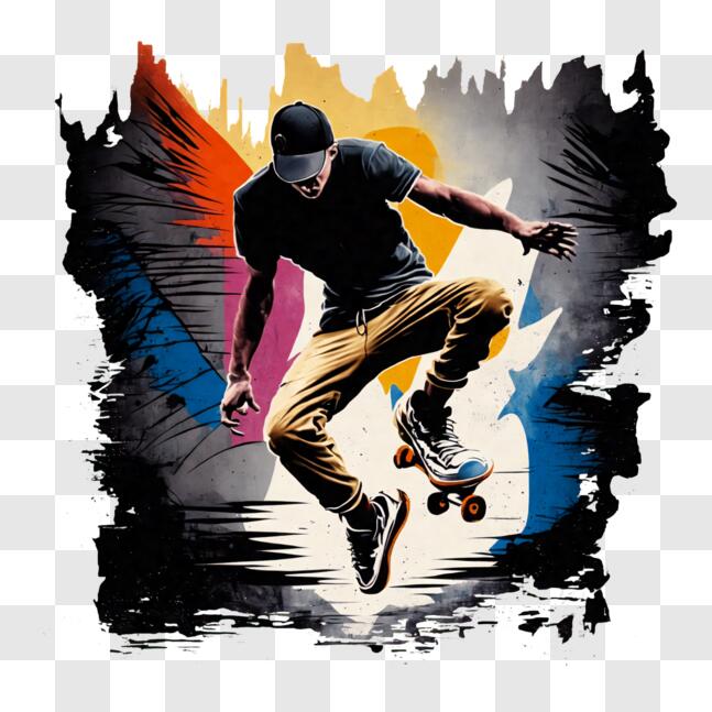 Download Skateboarding Action Shot with Tricks and Stunts PNG Online ...