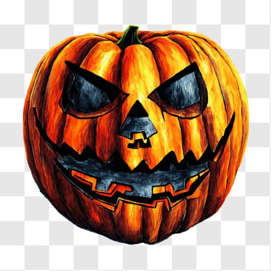 Download Halloween Pumpkin with Scary Face PNG Online - Creative Fabrica